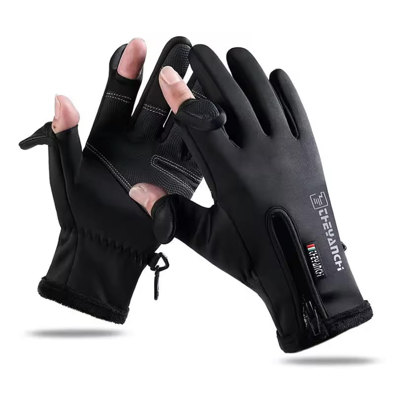 311025 Waterproof Unisex Windproof Tight Winter Gloves Workout Gloves with Zipper for Adults