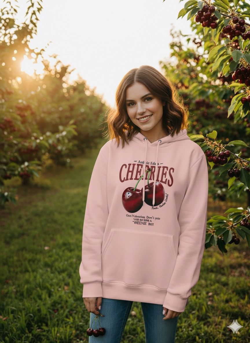 111121 Cherry Graphic Hoodies Streetwear Hooded