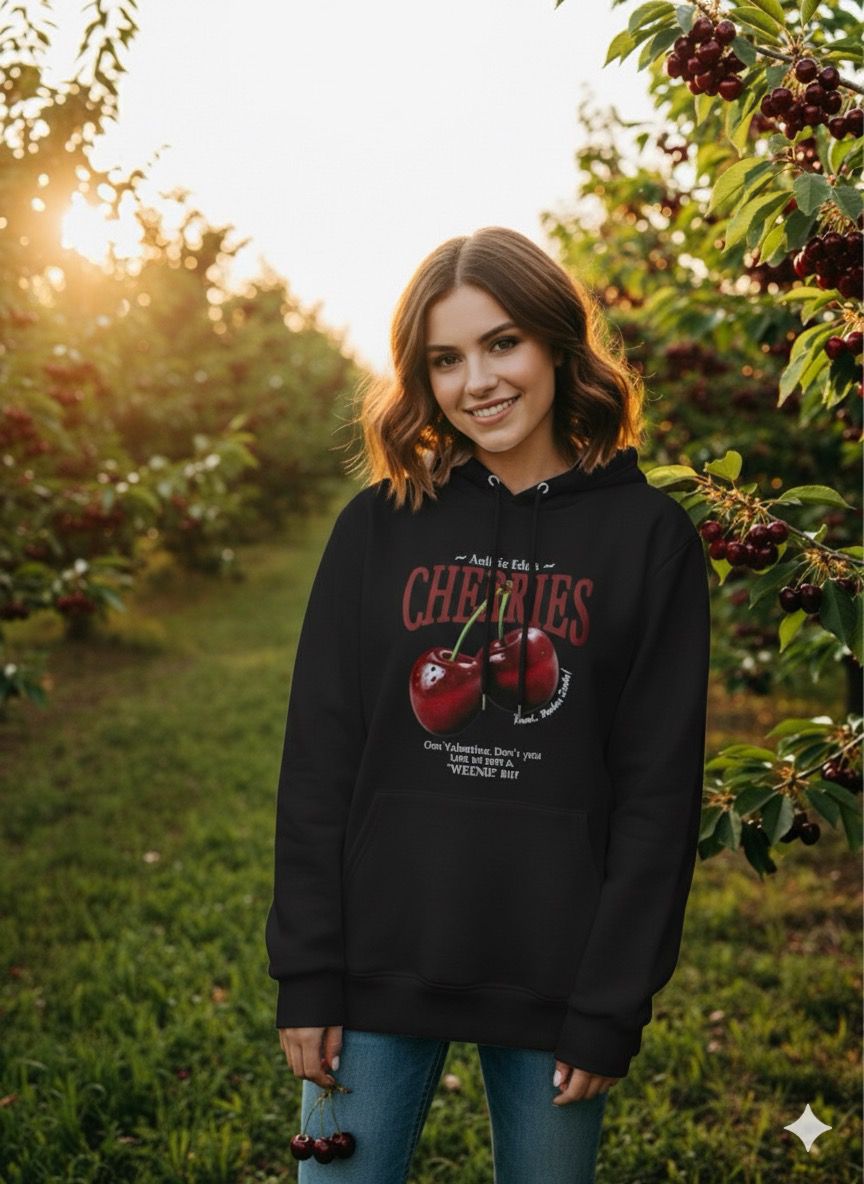 111121 Cherry Graphic Hoodies Streetwear Hooded