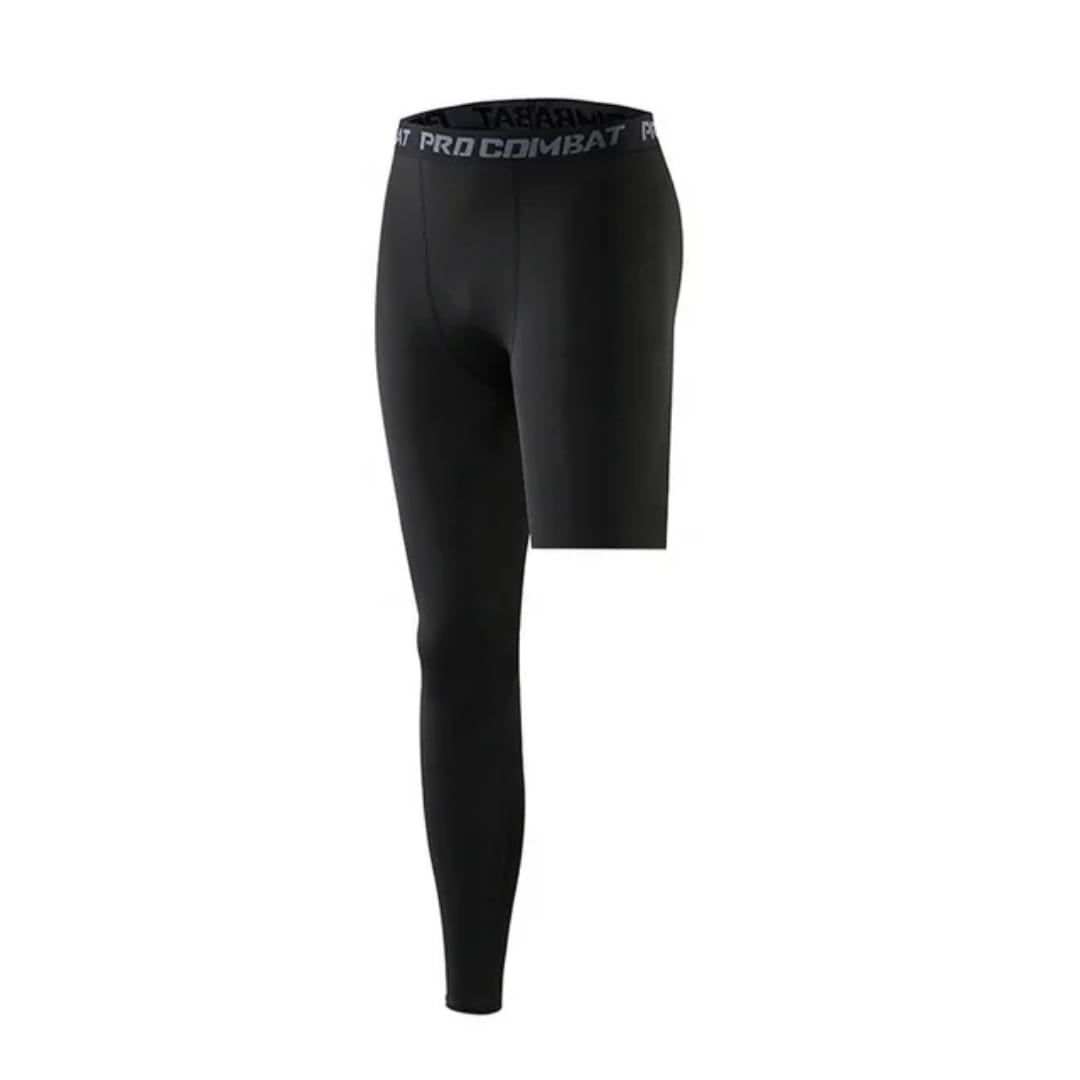 L74002 Men's Compression Tights, One Leg, Stretch