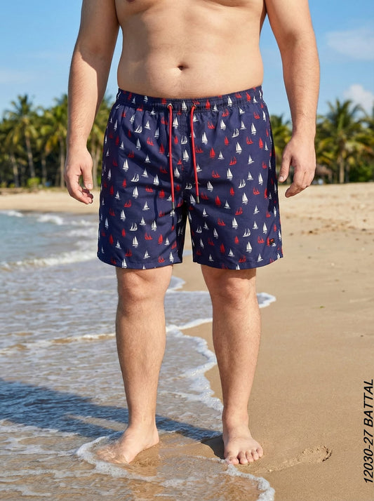 1-12031 Big Size Marine Men's swim short