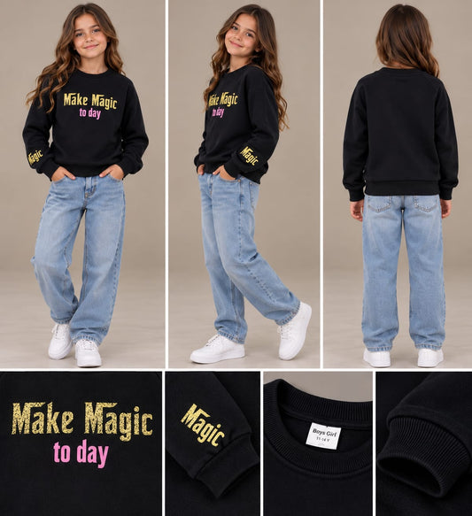 8108 Make magic girls sweatshirt 11-14y