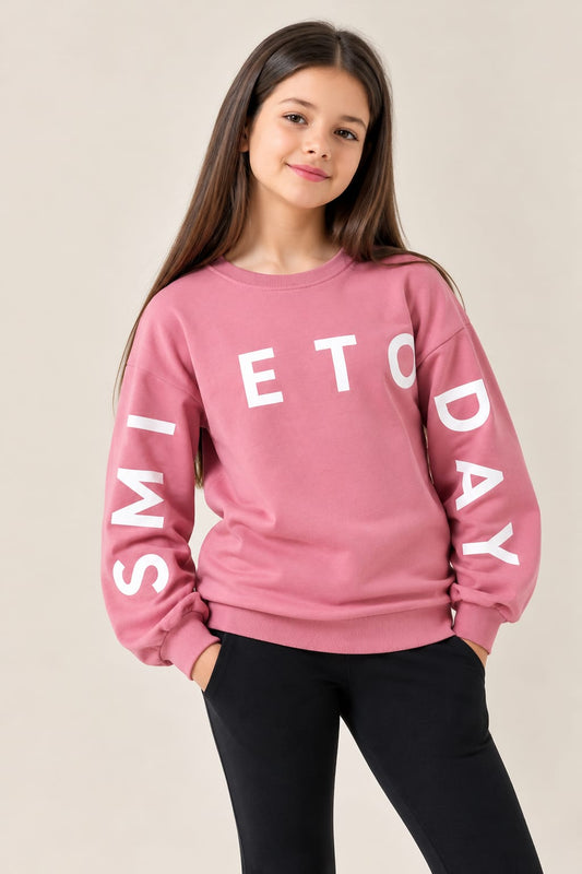 8101 Smile today sweatshirt girl 11-14y