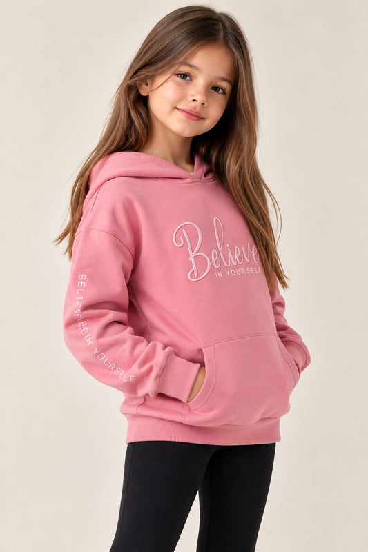 7102 BELIEVE GIRL HOODIE 7-10y