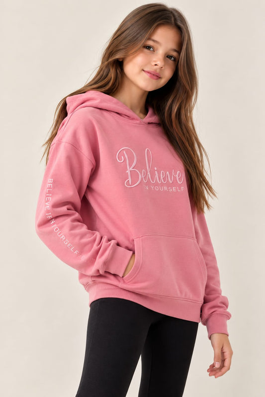 8102 BELIEVE GIRL HOODIE 11-14years