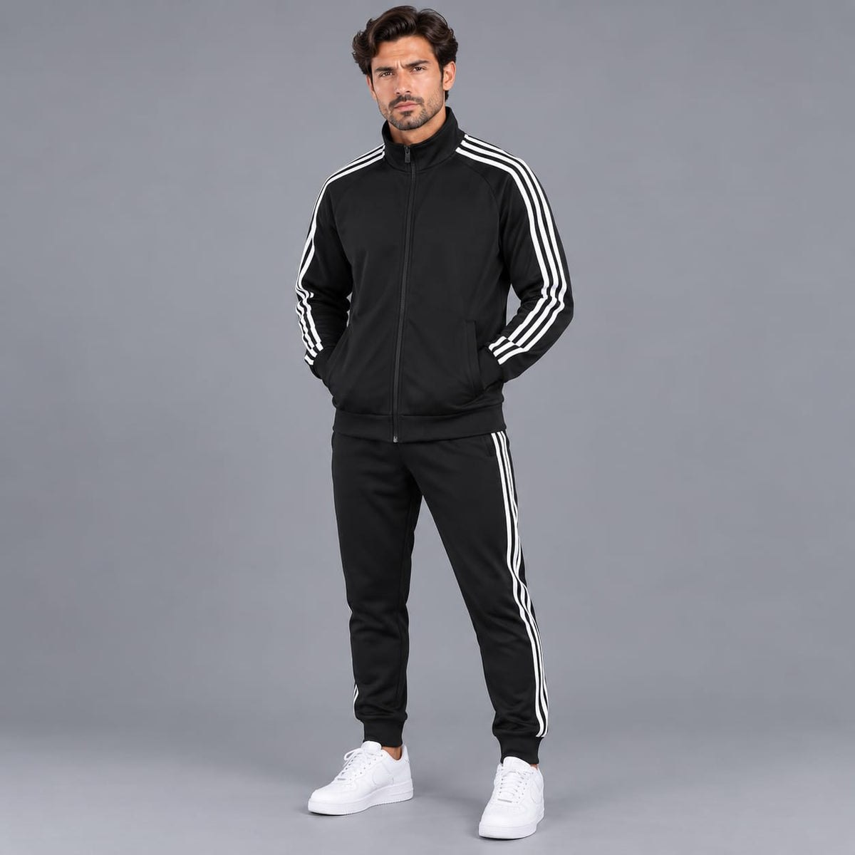 1330 Men's tracksuit full zip model with 3lines