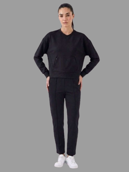 97318 O neck cotton women sweatshirt