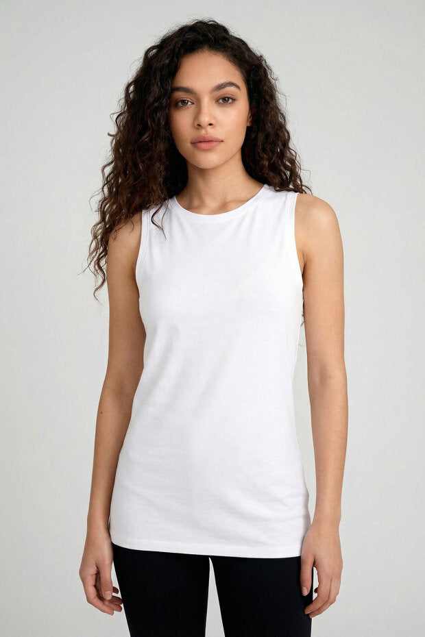 97313 Slim Fit Basic Crew Neck Wmn Tank Top