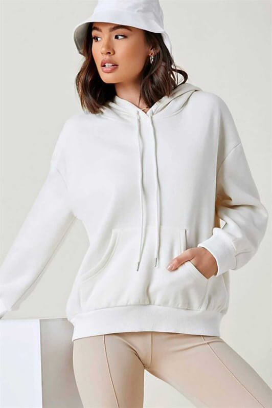 Women's Basic Pocket Fleece Hoodie 827