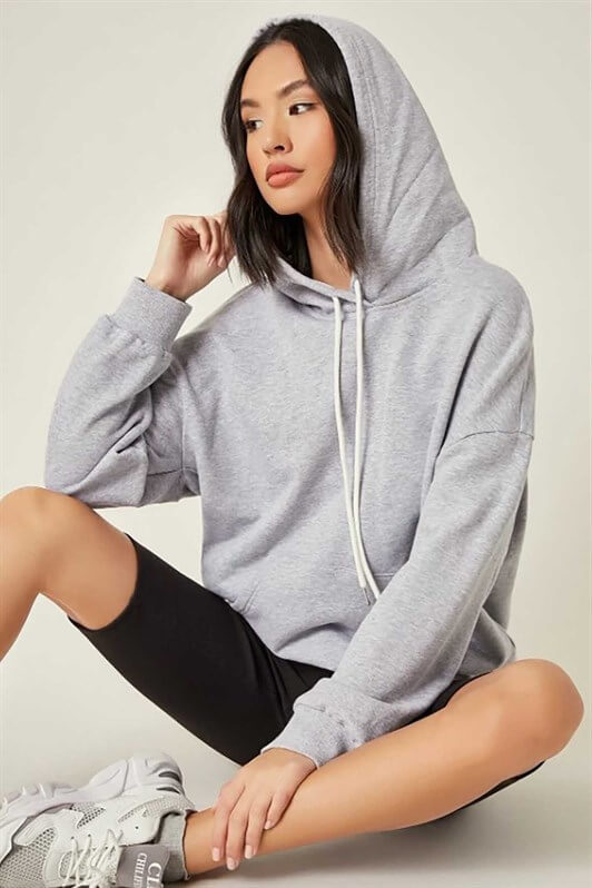 Women's Basic Pocket Fleece Hoodie 827