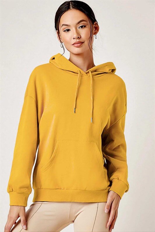 Women's Basic Pocket Fleece Hoodie 827