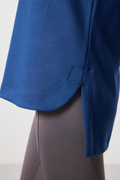 97305 Parliament Soft Textured O-Neck Relaxed Fit Women's Tunic Sweatshirt