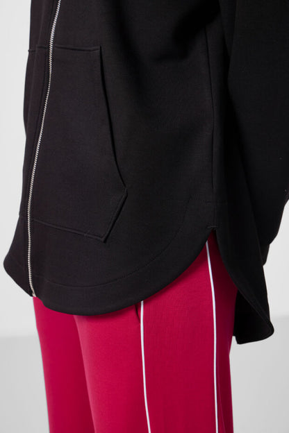 97302 Soft Textured Hooded Oversize Women's Tunic Sweatshirt