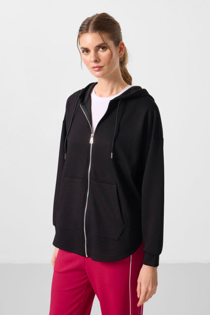 97302 Soft Textured Hooded Oversize Women's Tunic Sweatshirt