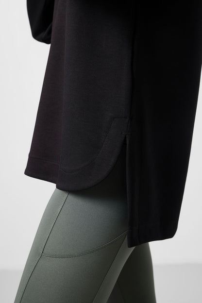 97305 Parliament Soft Textured O-Neck Relaxed Fit Women's Tunic Sweatshirt